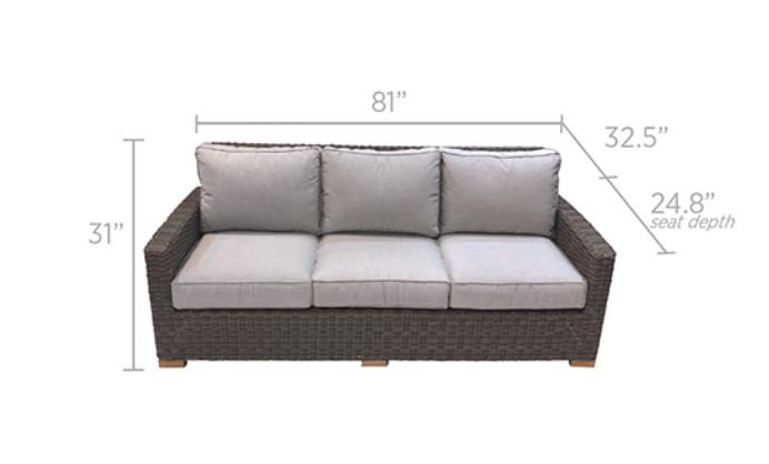 Royal Teak Collection All Weather Wicker Deep Seating Sanibel Sofa - SHIPS WITHIN 1 TO 2 BUSINESS DAYS