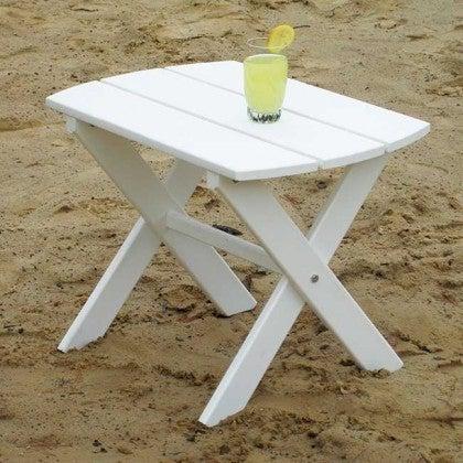 A&L Furniture Co. Recycled Plastic Folding Oval End Table  - Ships FREE in 5-7 Business days - Rocking Furniture