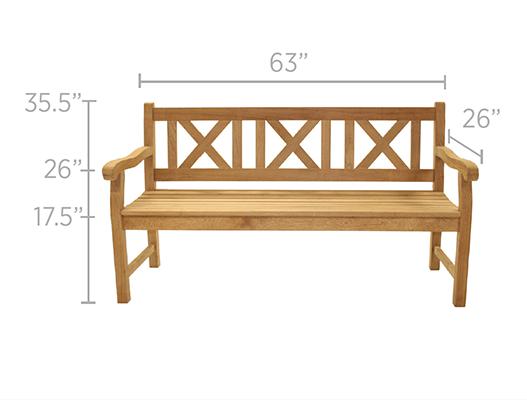 Royal Teak Collection Skipper 5' Outdoor Bench - SHIPS WITHIN 1 TO 2 BUSINESS DAYS