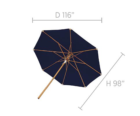 Royal Teak Collection 10’ Deluxe Outdoor Patio Umbrella - SHIPS WITHIN 1 TO 2 BUSINESS DAYS