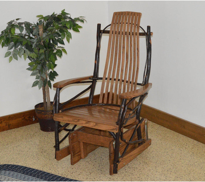 A & L Furniture Co. Amish Bentwood Hickory Glider Rocker  - Ships FREE in 5-7 Business days - Rocking Furniture